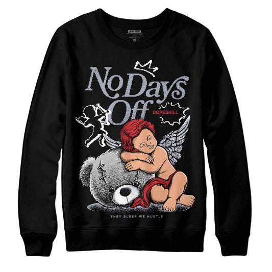 Jordan 4 “Bred Reimagined” DopeSkill Sweatshirt New No Days Off Graphic Streetwear - Black