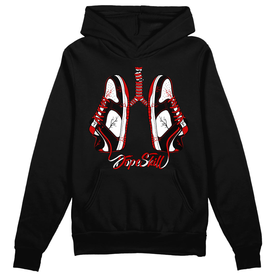 Jordan 1 Retro Low "Black Toe" DopeSkill Hoodie Sweatshirt Breathe Graphic Streetwear - Black