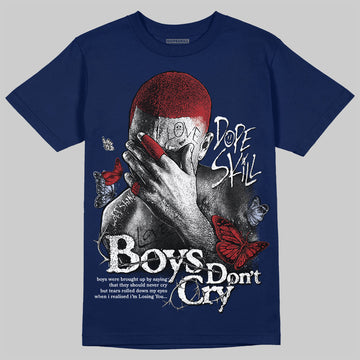 Jordan 6 Retro 'White And Midnight Navy' DopeSkill Navy T-shirt Boys Don't Cry Graphic Streetwear