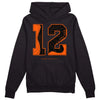 Jordan 12 Retro Brilliant Orange DopeSkill Hoodie Sweatshirt No.12 Graphic Streetwear - Black