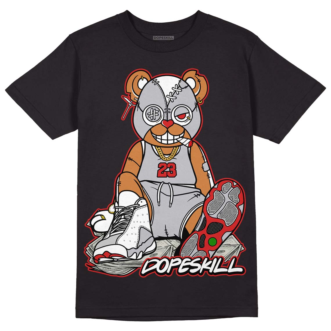 Jordan 13 “Wolf Grey” DopeSkill T-Shirt Greatest Graphic Streetwear - Black