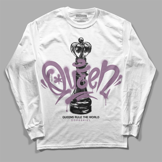 Jordan 2 “Mauve/Off-Noir” DopeSkill Long Sleeve T-Shirt Queen Chess Graphic Streetwear - White 