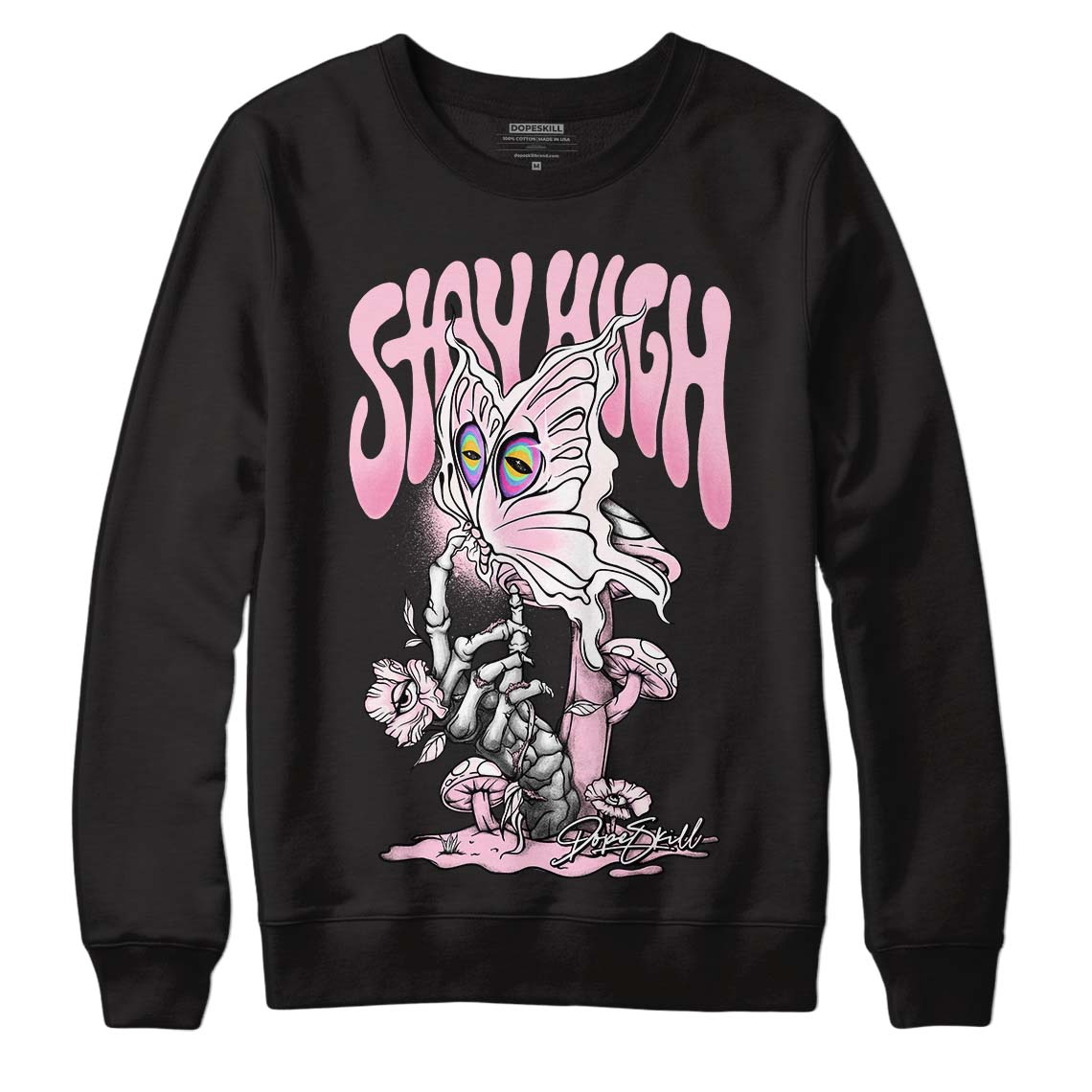 Dunk Low LX Pink Foam DopeSkill Sweatshirt Stay High Graphic Streetwear - Black