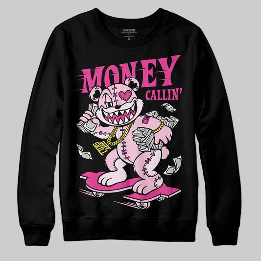 Pink Sneakers DopeSkill Sweatshirt Money Callin' Graphic Streetwear - Black