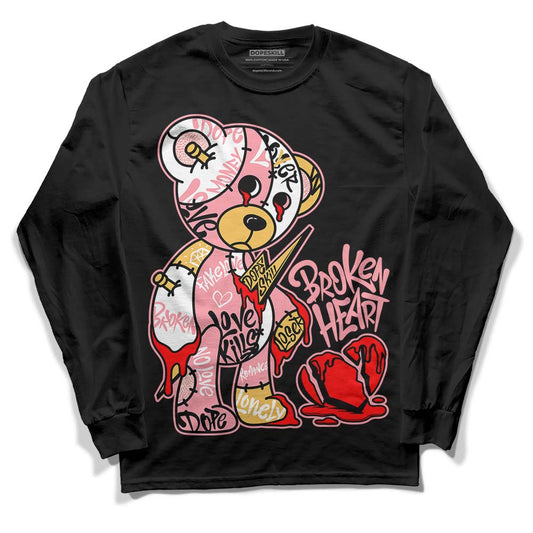 Jordan 3 GS “Red Stardust” DopeSkill Long Sleeve T-Shirt Broken Heart Graphic Streetwear - Black 