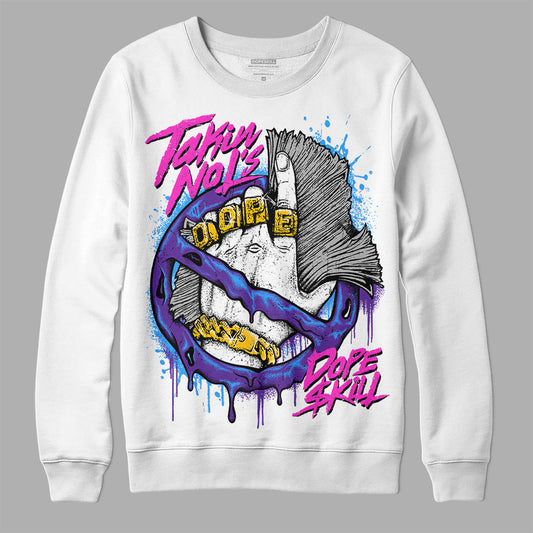 PURPLE Sneakers DopeSkill Sweatshirt Takin No L's Graphic Streetwear - White 