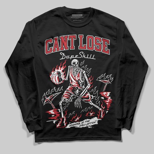 Jordan 5 Retro Fire Red Black Tongue (2025) DopeSkill Long Sleeve T-Shirt Cant Lose Graphic Streetwear - Black
