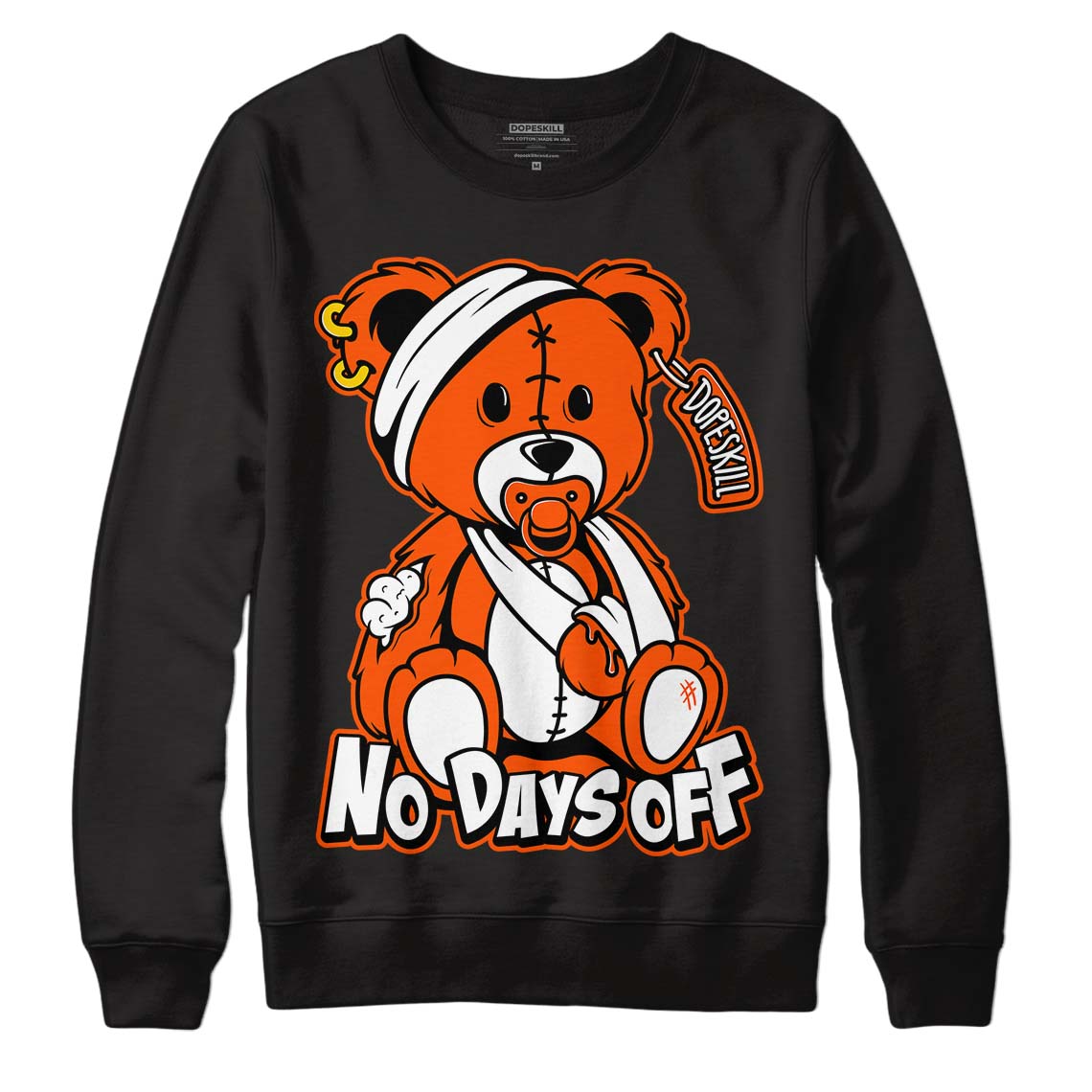 MSCHF Super Normal 2 Orange Milk DopeSkill Sweatshirt Hurt Bear Graphic Streetwear - Black