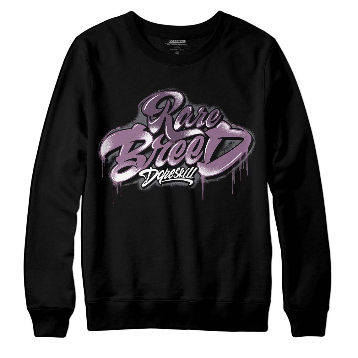 Jordan 2 “Mauve/Off-Noir” DopeSkill Sweatshirt Rare Breed Type Graphic Streetwear - Black 