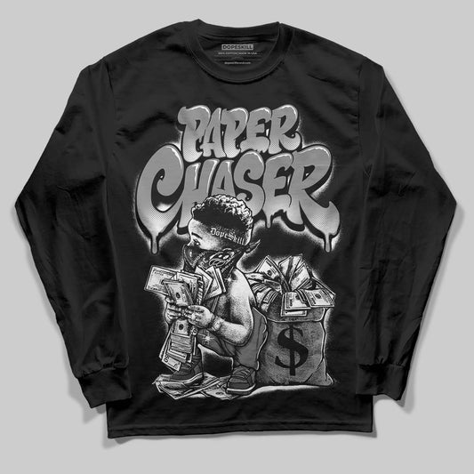 Jordan 4 “Black Cat” (2025) DopeSkill Long Sleeve T-Shirt Paper Chaser Boy Graphic Streetwear - Black