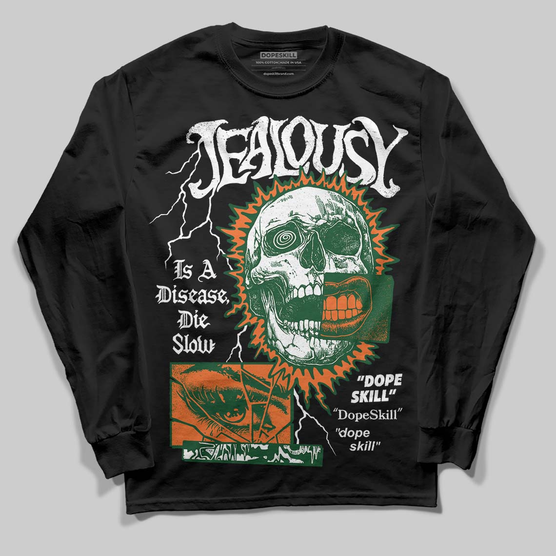 SoleFly x Air Jordan 3 “Fruits Of Our Labor” DopeSkill Long Sleeve T-Shirt Jealousy Graphic Streetwear - Black