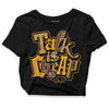 Jordan 13 Wheat 2023 DopeSkill Women's Crop Top Talk Is Chip Graphic Streetwear - Black