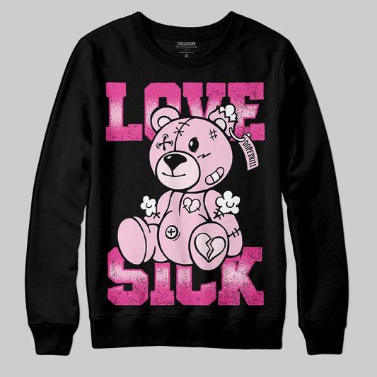 Pink Sneakers DopeSkill Sweatshirt Love Sick Graphic Streetwear - Black
