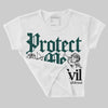 Oxidized Green 4s DopeSkill Women's Crop Top Protect Me From Evil Graphic