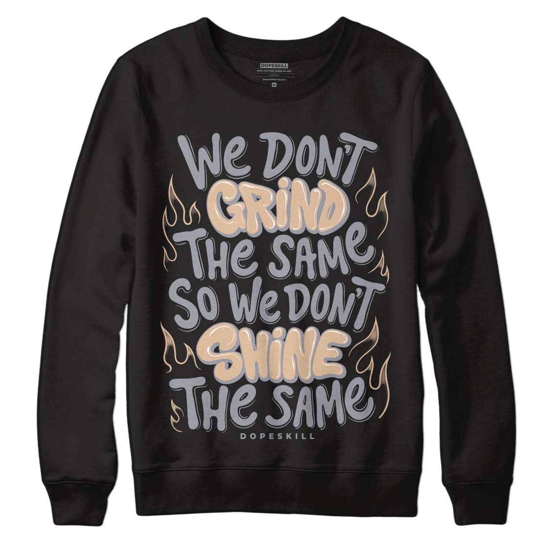 Jordan 4 Retro Frozen Moments DopeSkill Sweatshirt Grind Shine Graphic Streetwear - Black 