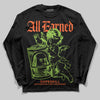 Neon Green Sneakers DopeSkill Long Sleeve T-Shirt All Earned Graphic Streetwear - Black