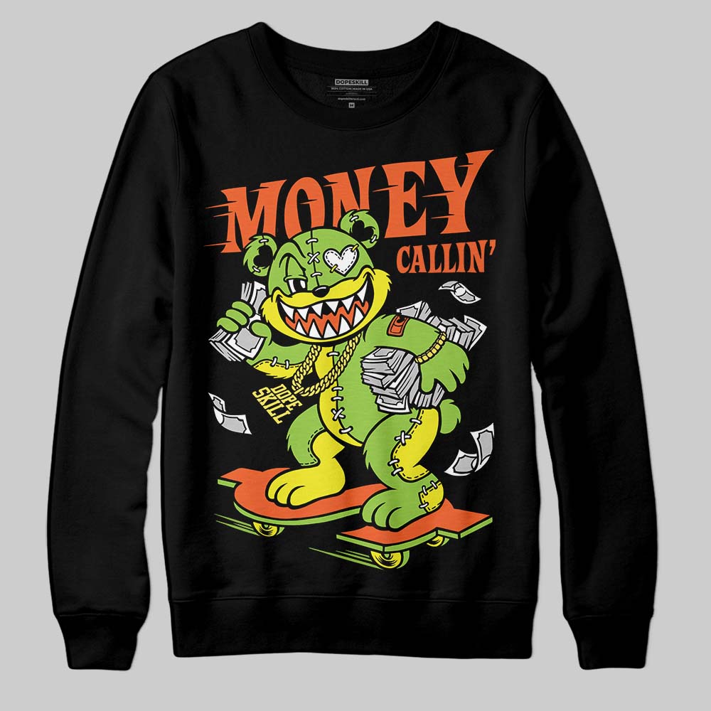 Neon Green Sneakers DopeSkill Sweatshirt Money Callin' Graphic Streetwear - black