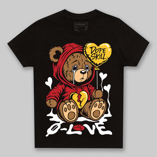 Jordan 14 Retro Ferrari (2025) DopeSkill Toddler Kids T-shirt Broken Bear Graphic Streetwear - Black
