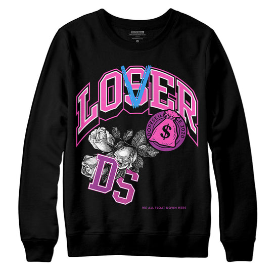 Jordan 4 GS “Hyper Violet” DopeSkill Sweatshirt Loser Lover Graphic Streetwear - Black