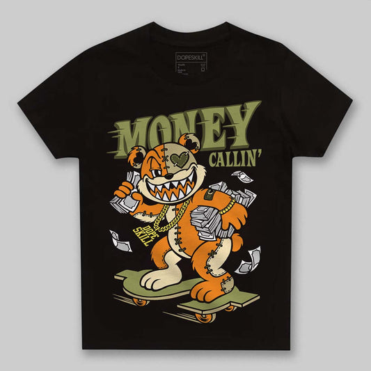 Olive Sneakers DopeSkill Toddler Kids T-shirt Money Callin' Graphic Streetwear - Black