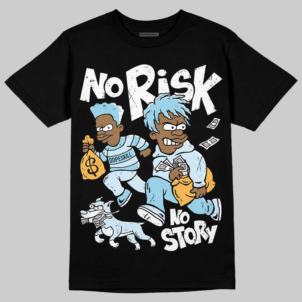 Vans Knu Stack Vintage Satin Dream Blue DopeSkill T-Shirt No Risk No Story Graphic Streetwear - Black