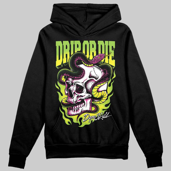 Neon Green Sneakers DopeSkill Hoodie Drip or Die Graphic Streetwear - Black