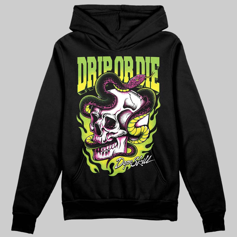 Neon Green Sneakers DopeSkill Hoodie Drip or Die Graphic Streetwear - Black
