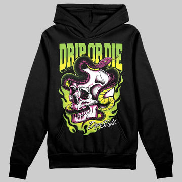 Neon Green Sneakers DopeSkill Hoodie Drip or Die Graphic Streetwear - Black