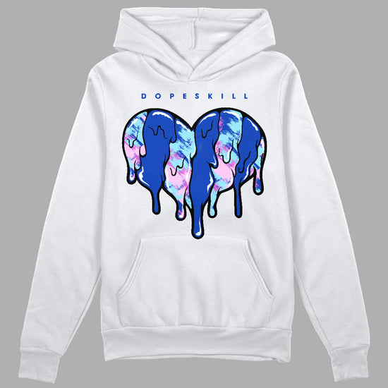 Jordan 12 Hyper Royal DopeSkill Hoodie Sweatshirt Slime Drip Heart Graphic Streetwear  - Black 