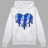 Jordan 12 Hyper Royal DopeSkill Hoodie Sweatshirt Slime Drip Heart Graphic Streetwear  - Black 