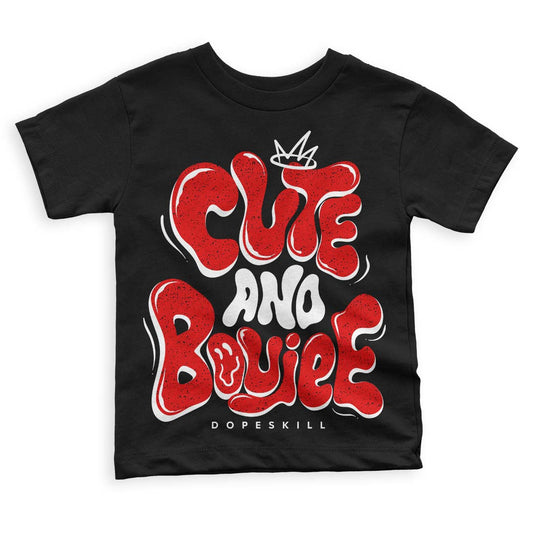 Jordan 4 Retro Red Cement DopeSkill Toddler Kids T-shirt Cute and Boujee Graphic Streetwear - Black