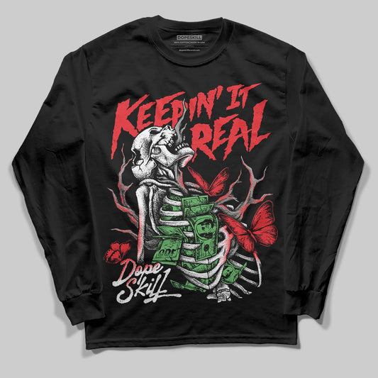 Black and White Sneakers DopeSkill Long Sleeve T-Shirt Keepin' It Real Graphic Streetwear - Black