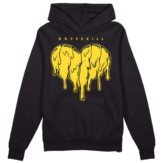 Jordan 4 Tour Yellow Thunder DopeSkill Hoodie Sweatshirt Slime Drip Heart Graphic Streetwear - Black