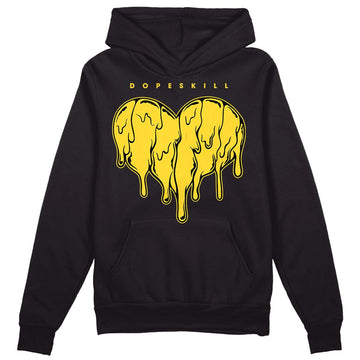 Jordan 4 Tour Yellow Thunder DopeSkill Hoodie Sweatshirt Slime Drip Heart Graphic Streetwear - Black