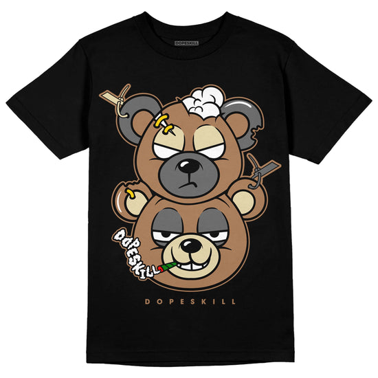 Jordan 6 WMNS Gore-Tex Brown Kelp DopeSkill T-Shirt New Double Bear Graphic Streetwear - Black