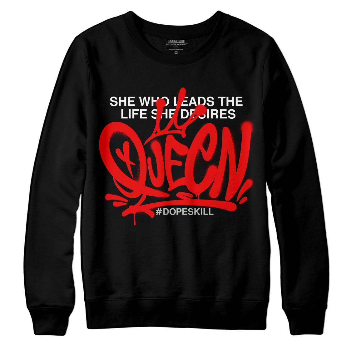 Jordan 12 “Cherry” DopeSkill Sweatshirt Queen Graphic Streetwear - Black