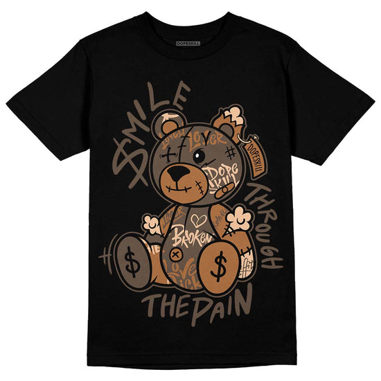 Jordan 1 Retro High OG Palomino DopeSkill T-Shirt Smile Through The Pain Graphic Streetwear - Black