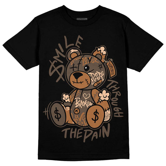 Jordan 1 Retro High OG Palomino DopeSkill T-Shirt Smile Through The Pain Graphic Streetwear - Black