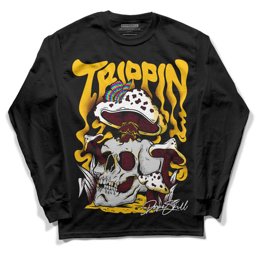 Dunk Yellow Bordeaux DopeSkill Long Sleeve T-Shirt Trippin Graphic Streetwear - Black