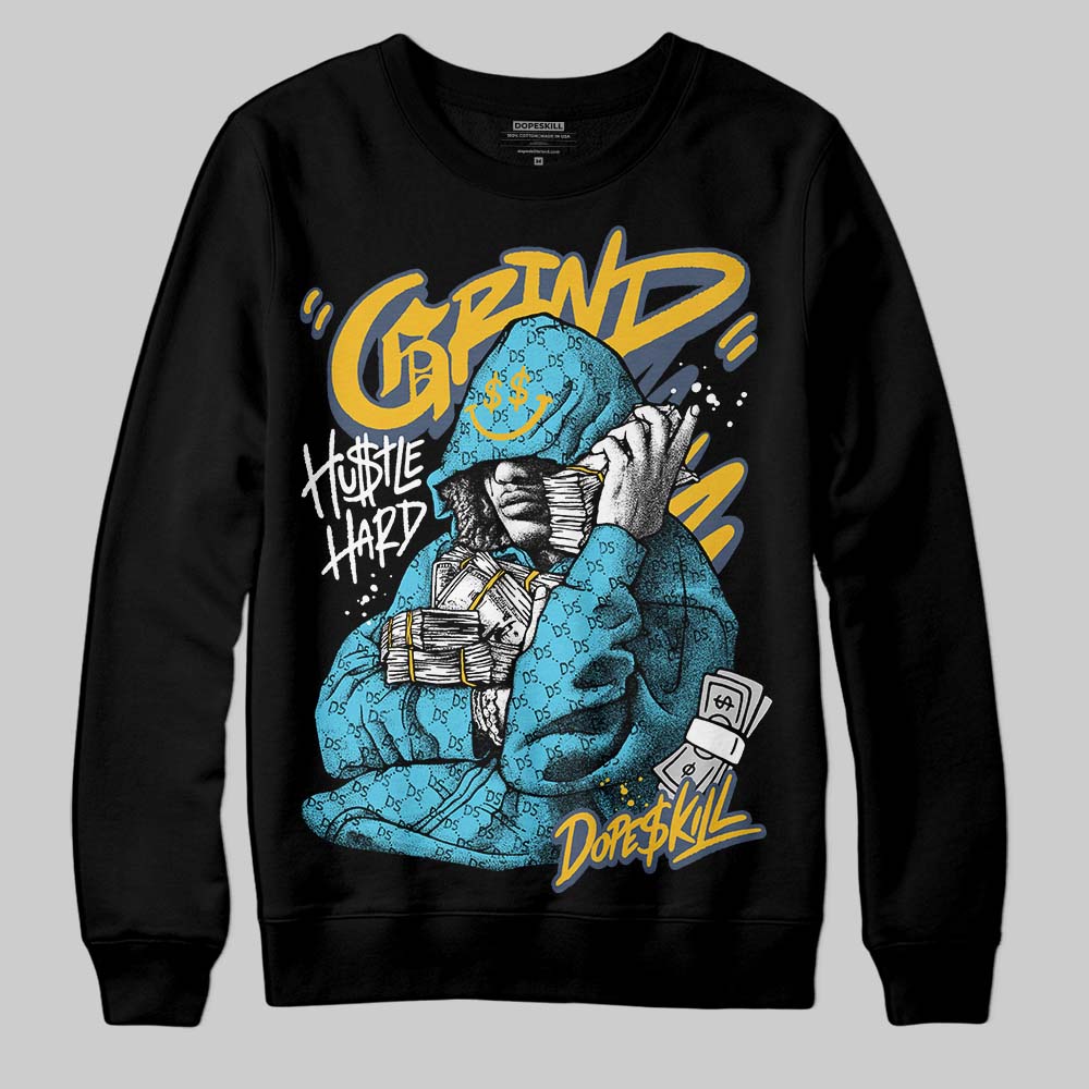 Jordan 11 Retro Gamma Blue (2025) DopeSkill Sweatshirt Grind Pray Graphic Streetwear - Black