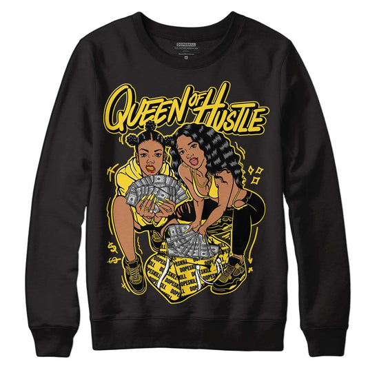 Jordan 4 Tour Yellow Thunder DopeSkill Sweatshirt Queen Of Hustle Graphic Streetwear - Black