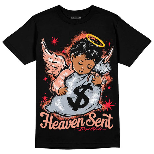 DJ Khaled x Jordan 5 Retro ‘Crimson Bliss’ DopeSkill T-Shirt Heaven Sent Graphic Streetwear - Black