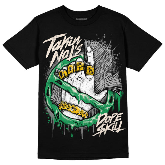 Jordan 2 Retro Lucky Green DopeSkill T-Shirt Takin No L's Graphic Streetwear - Black