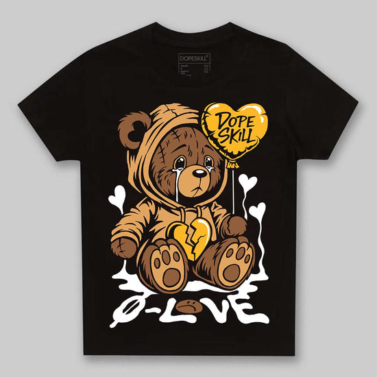 Jordan 1 High OG Black Metallic Gold DopeSkill Toddler Kids T-shirt Broken Bear Graphic Streetwear - Black