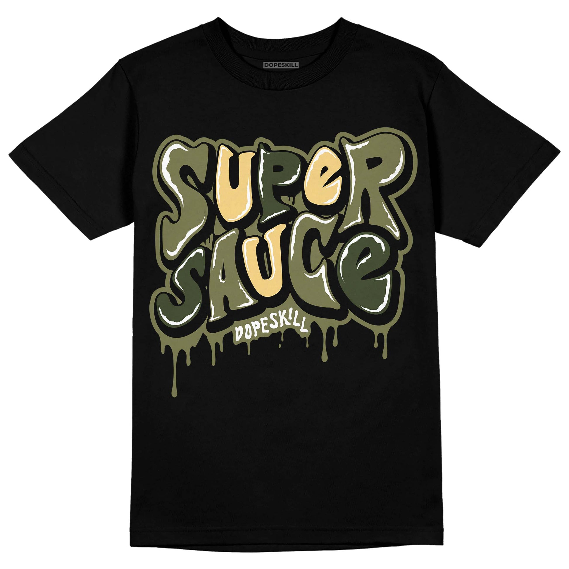 Jordan 4 Retro SE Craft Medium Olive DopeSkill T-Shirt Super Sauce Graphic Streetwear - Black