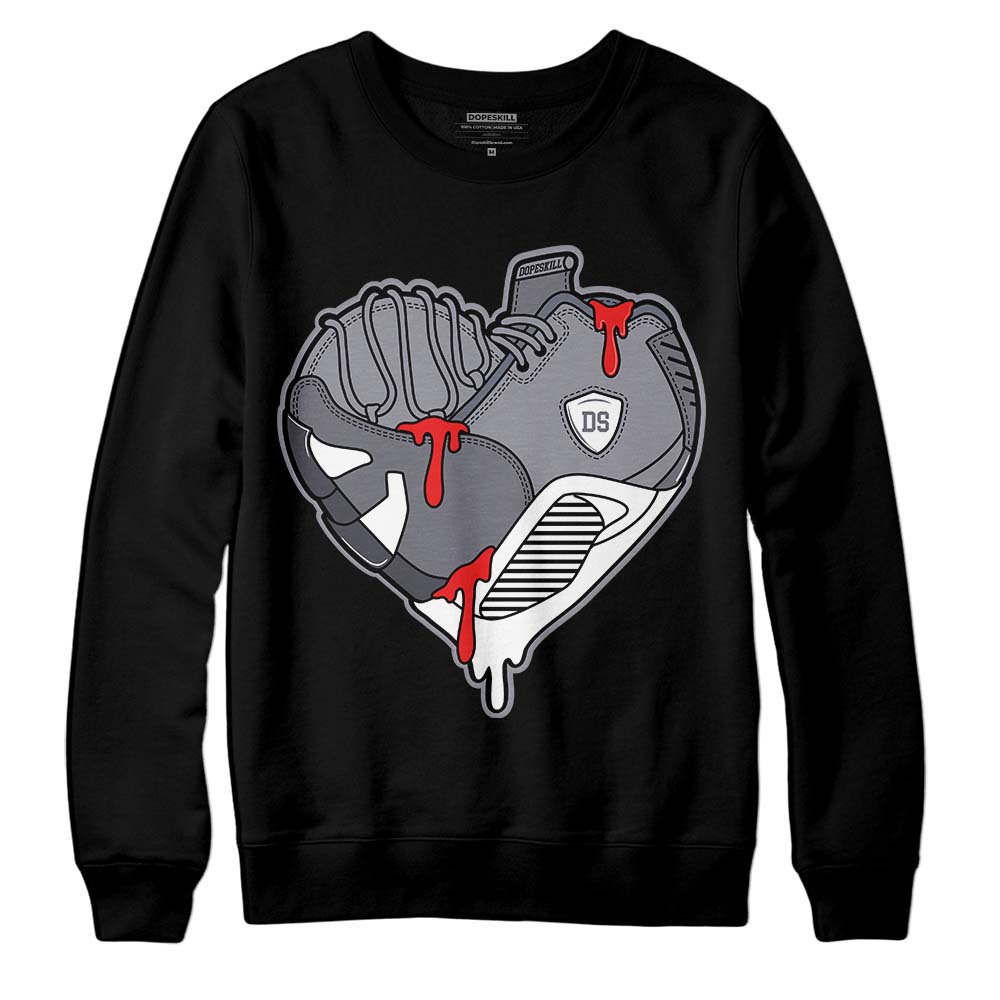Jordan 14 Retro 'Stealth' DopeSkill Sweatshirt Heart Jordan 14 Graphic Streetwear - Black