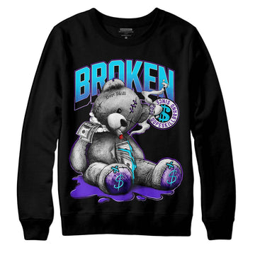 Jordan 6 "Aqua" DopeSkill Sweatshirt Sick Bear Graphic Streetwear - Black 