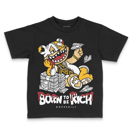 Jordan 12 Retro 'Taxi' 2025 DopeSkill Toddler Kids T-shirt Born To Be Rich Graphic Streetwear - Black