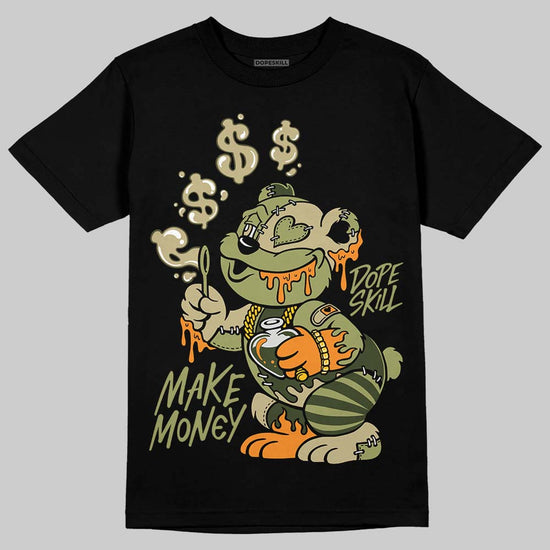 Olive Sneakers DopeSkill T-Shirt Make Money Graphic Streetwear - Black