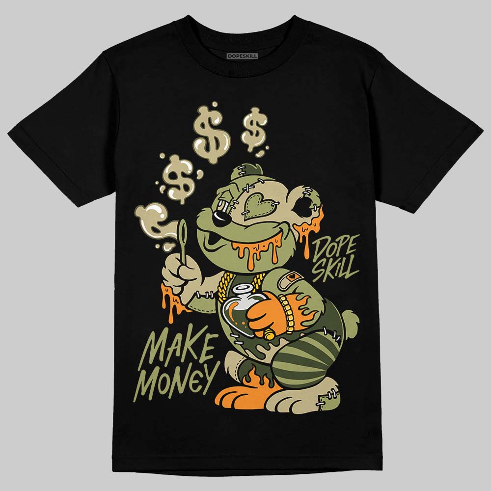 Olive Sneakers DopeSkill T-Shirt Make Money Graphic Streetwear - Black
